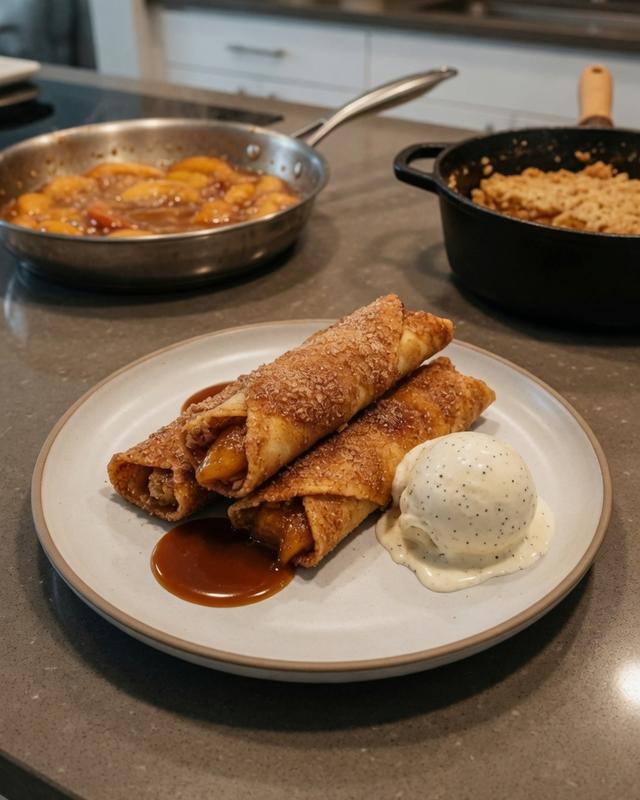 🍑🥃 Bourbon Peach Cobbler Egg Rolls — photo 3