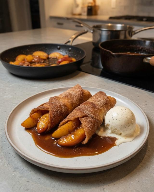 🍑🥃 Bourbon Peach Cobbler Egg Rolls — photo 4
