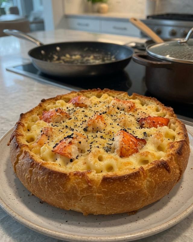 🦞🧀 Lobster Mac & Cheese Garlic Bread Boat — photo 1