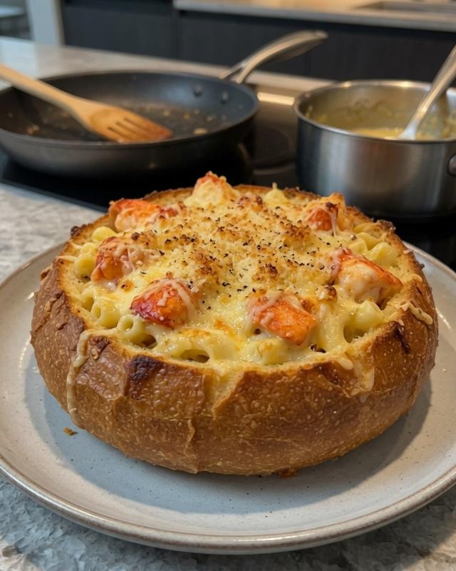 🦞🧀 Lobster Mac & Cheese Garlic Bread Boat — photo 2
