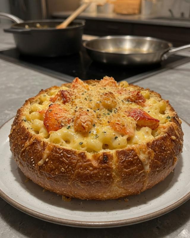 🦞🧀 Lobster Mac & Cheese Garlic Bread Boat — photo 3