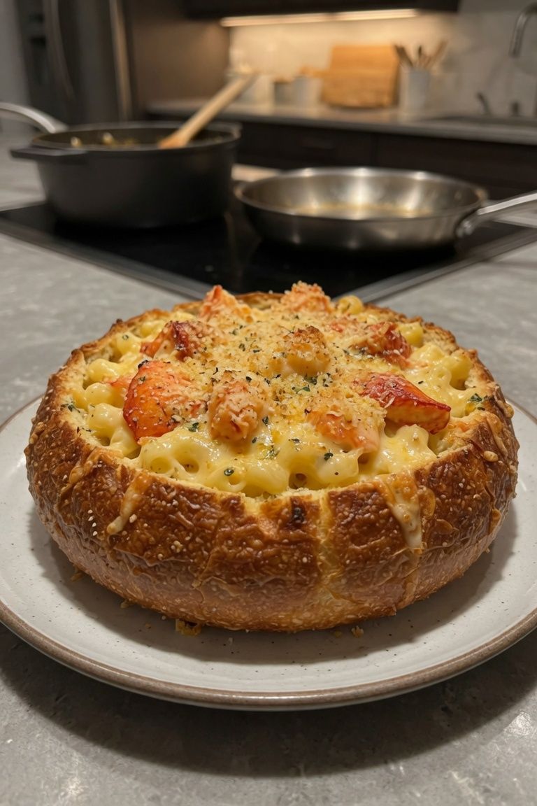🦞🧀 Lobster Mac & Cheese Garlic Bread Boat — 3