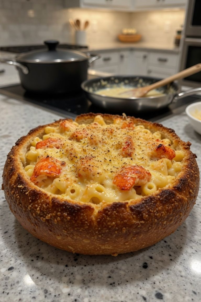 🦞🧀 Lobster Mac & Cheese Garlic Bread Boat — 4