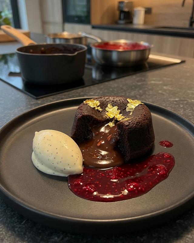 🍫👑 24K Gold Dark Chocolate Lava Cake — photo 2