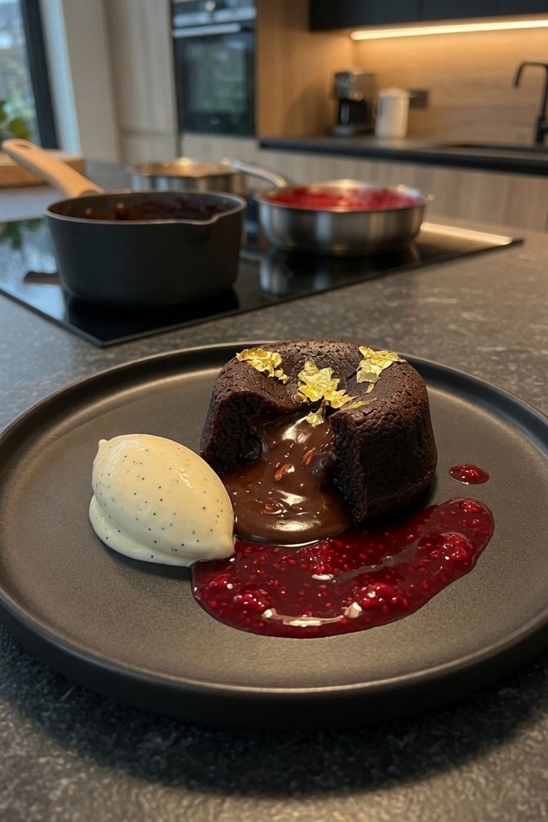 🍫👑 24K Gold Dark Chocolate Lava Cake — 2
