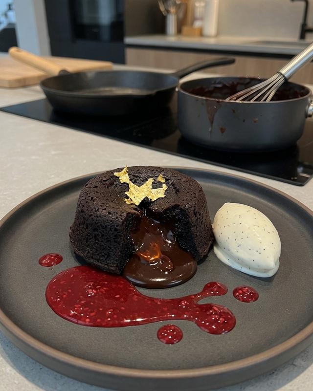 🍫👑 24K Gold Dark Chocolate Lava Cake — photo 3