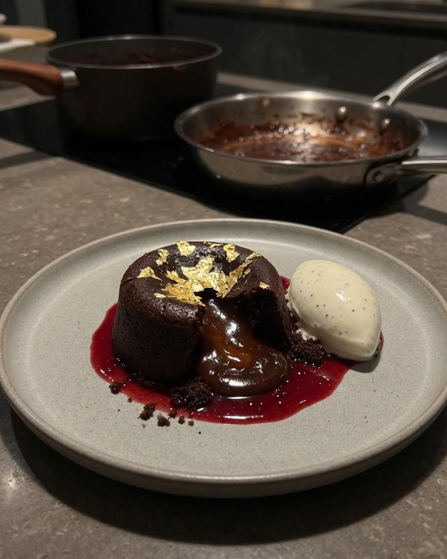 🍫👑 24K Gold Dark Chocolate Lava Cake — photo 4