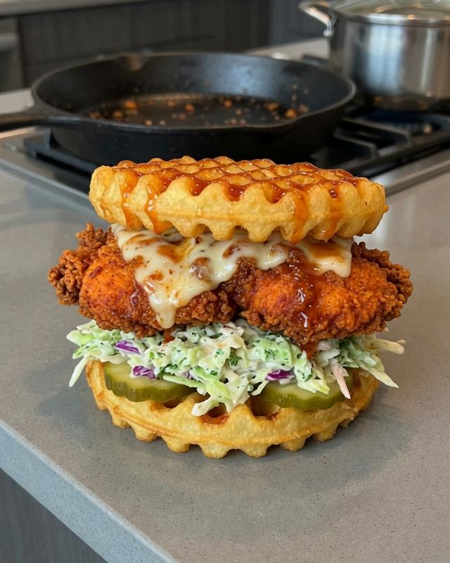 🧇🔥 Waffle Fry Bun Spicy Chicken Deluxe — photo 2