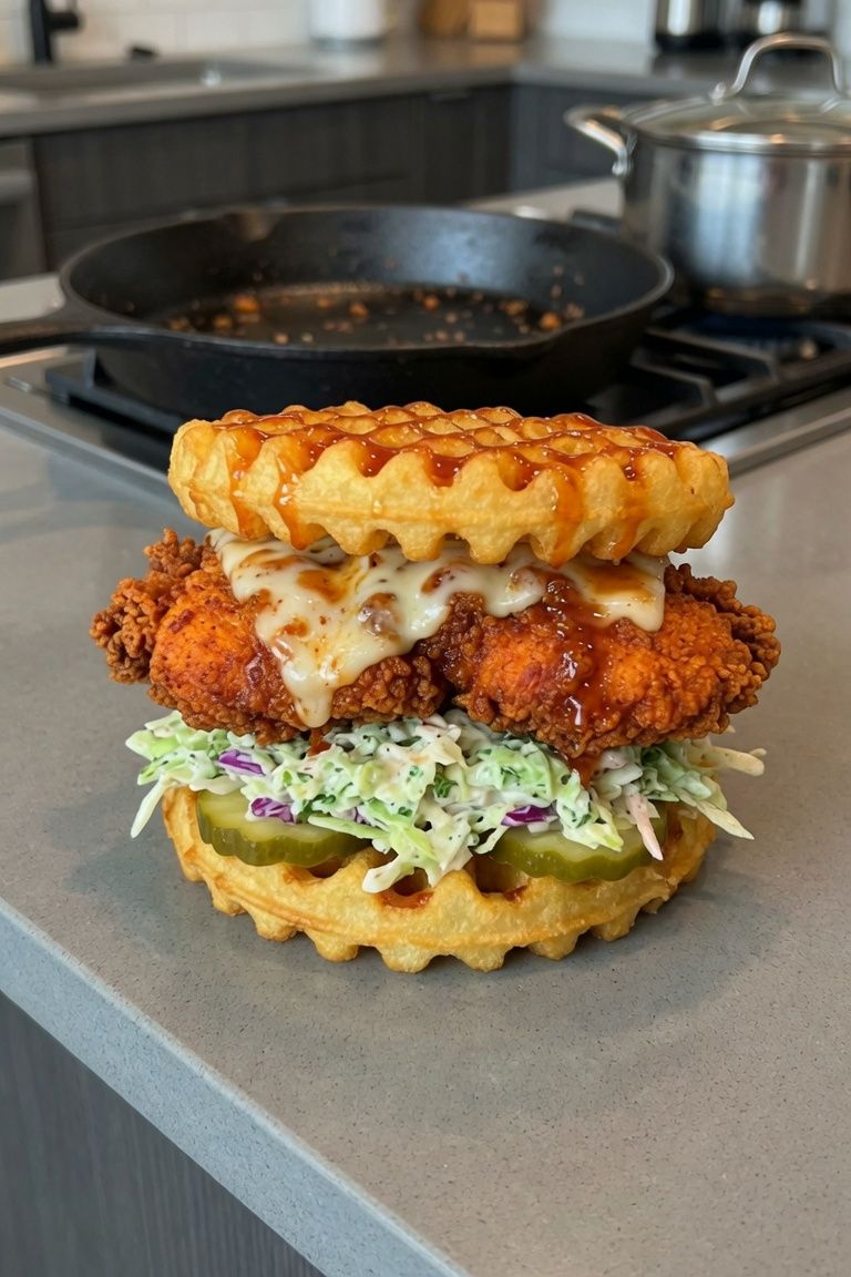 🧇🔥 Waffle Fry Bun Spicy Chicken Deluxe — 2