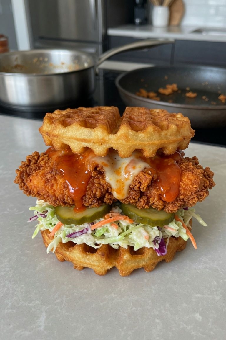 🧇🔥 Waffle Fry Bun Spicy Chicken Deluxe — 3
