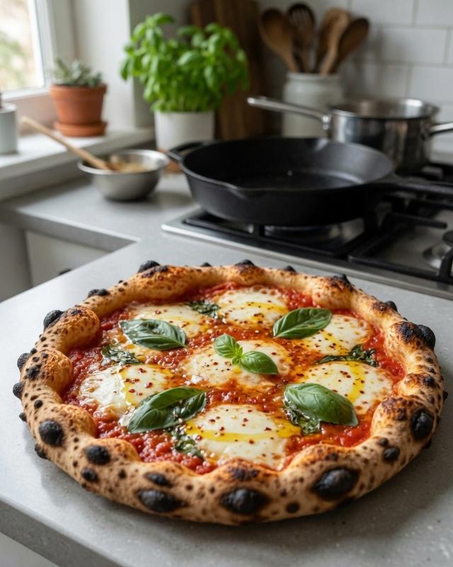 🍕🌶️🍯 Blistered Neapolitan Pizza: Nonna’s Vesuvius Margherita with Hot Honey — photo 1