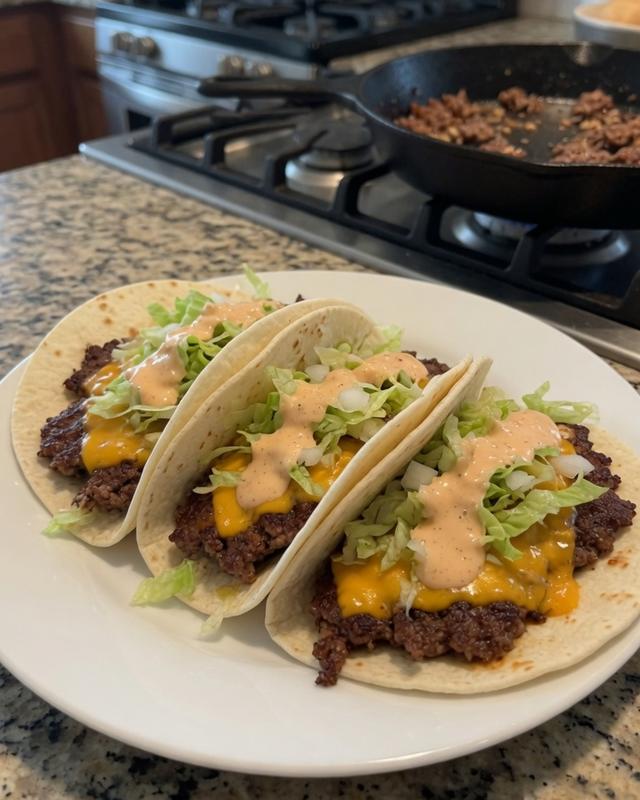 🔥🌮 Double-Smashed Burger Tacos with Special Sauce — photo 2