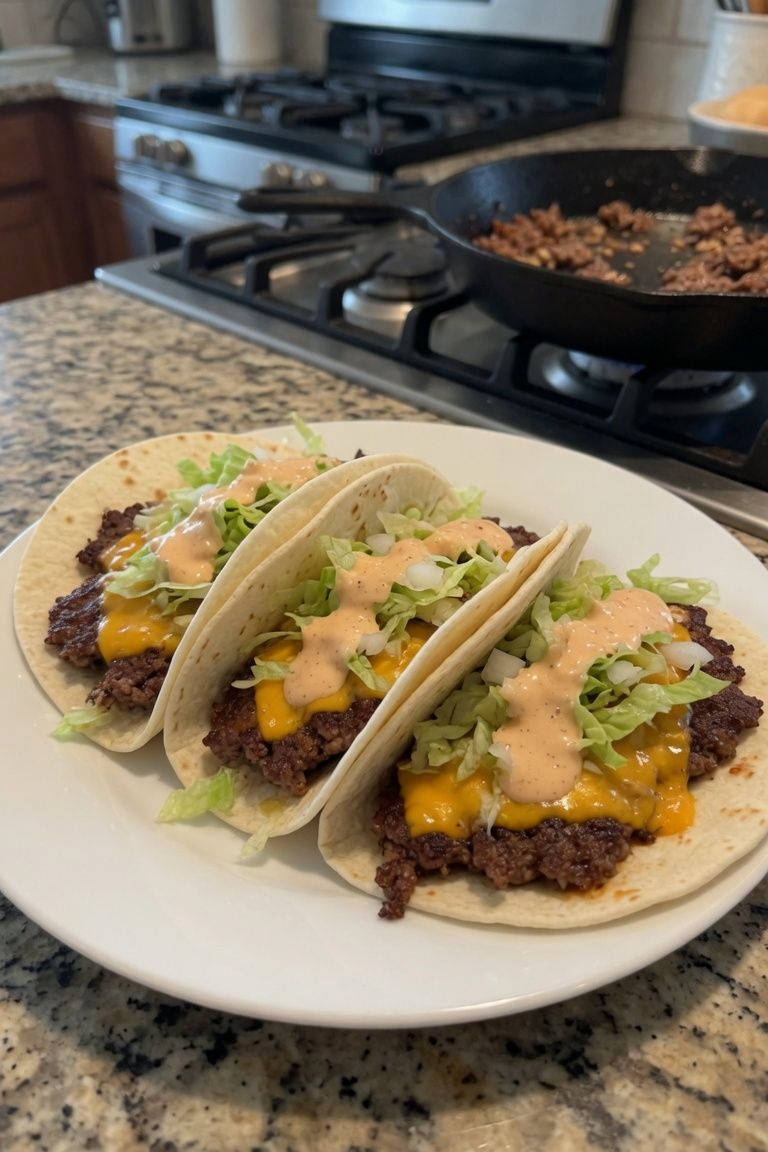 🔥🌮 Double-Smashed Burger Tacos with Special Sauce — 2