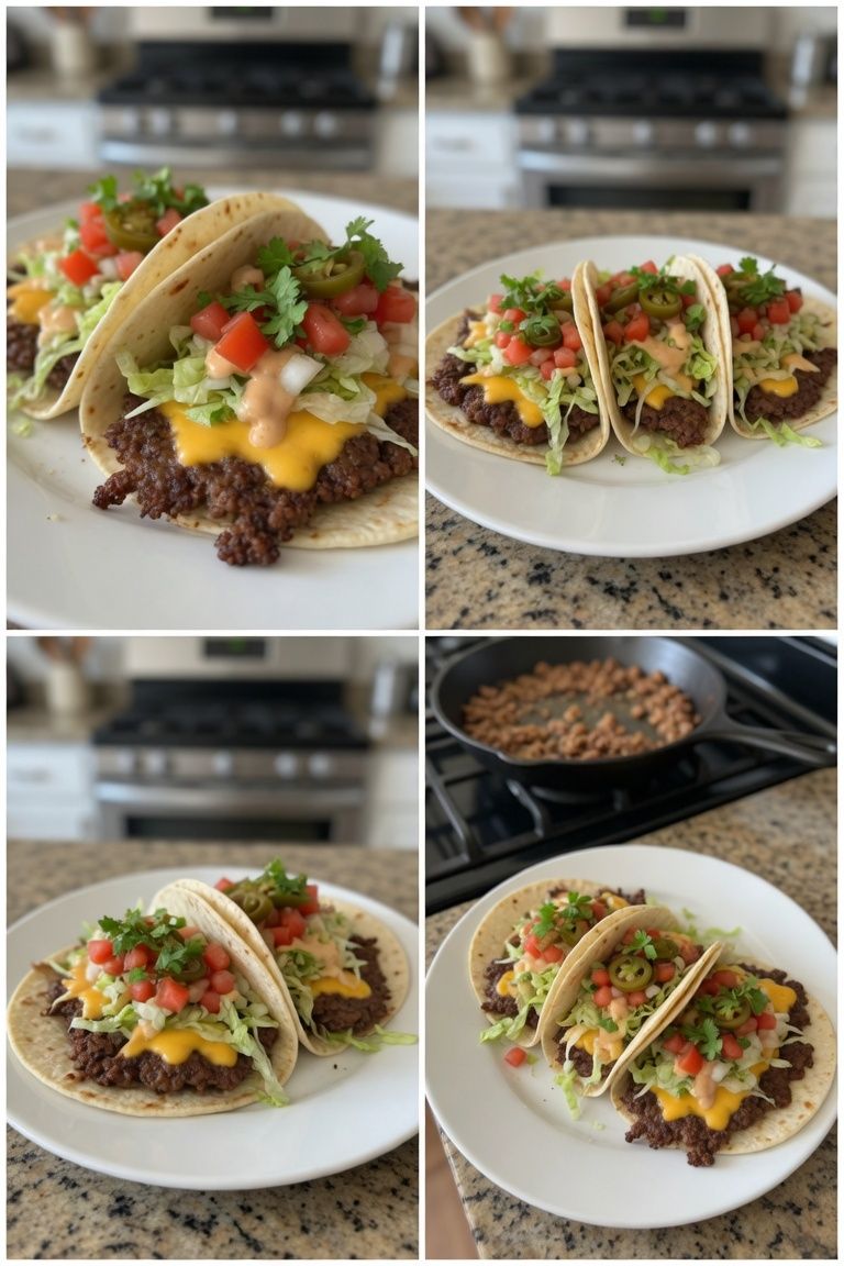 🔥🌮 Double-Smashed Burger Tacos with Special Sauce — 4