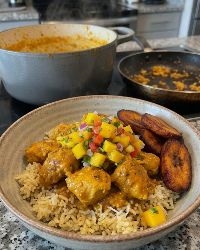🥥🍛 Caribbean Coconut Curry Chicken Bowl — photo 1