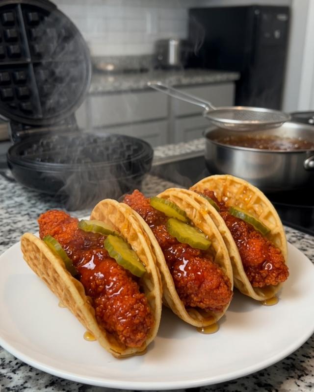 🧇🔥 Nashville Hot Chicken & Waffle Tacos — photo 1