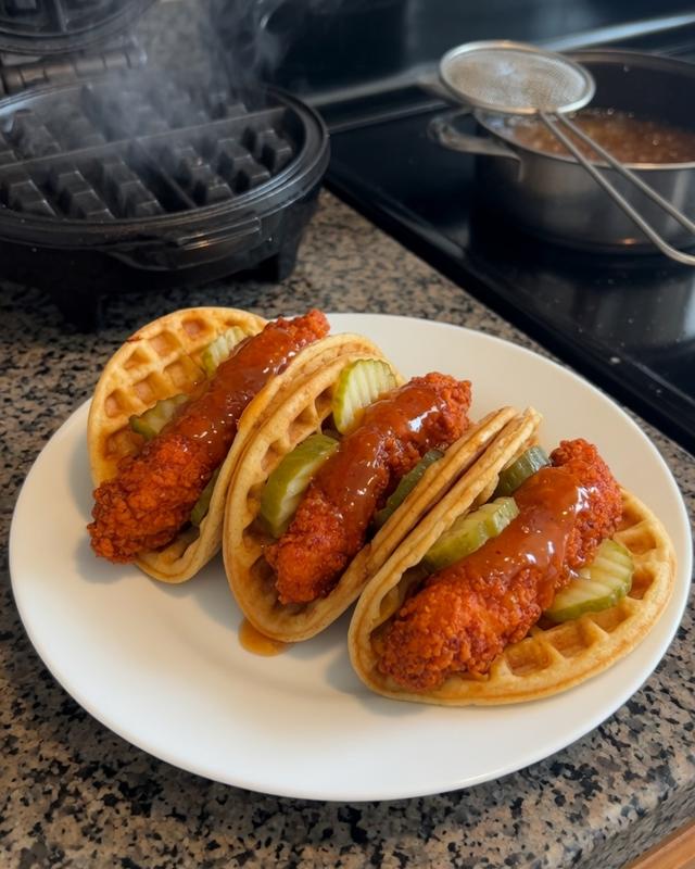🧇🔥 Nashville Hot Chicken & Waffle Tacos — photo 2