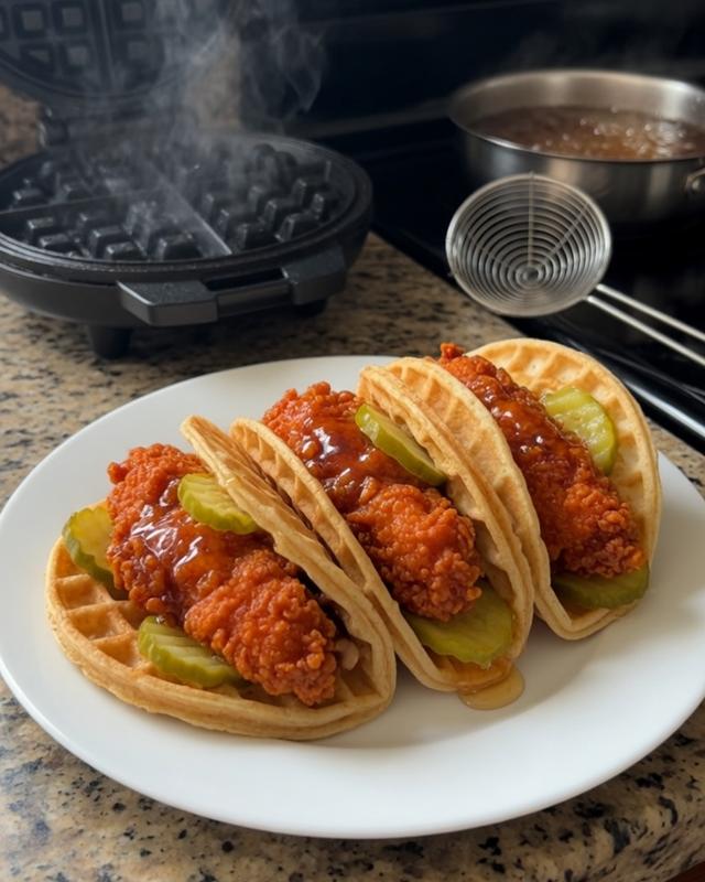 🧇🔥 Nashville Hot Chicken & Waffle Tacos — photo 4