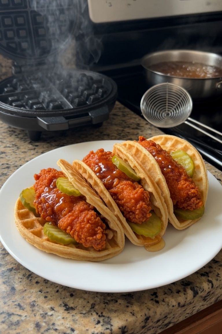 🧇🔥 Nashville Hot Chicken & Waffle Tacos — 4
