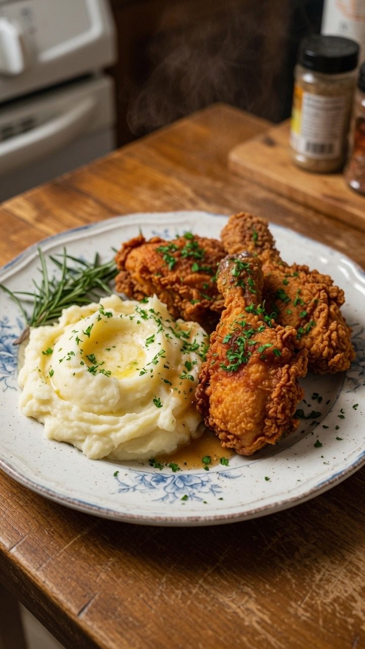 Fried Chicken & Mashed Potatoes Southern Style — 1