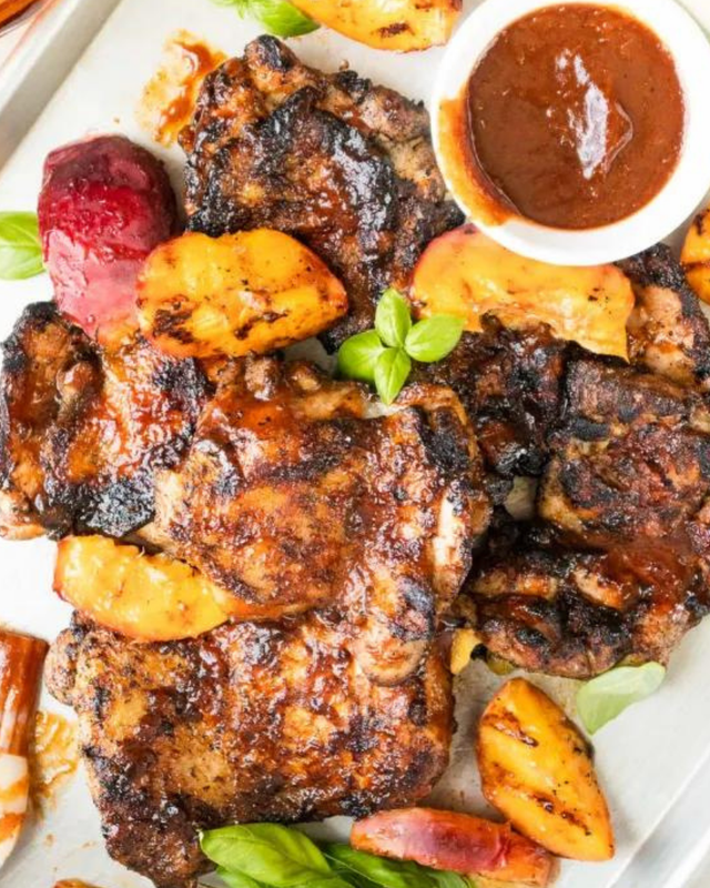 Smoky Peach & Bourbon Glazed Chicken Plate — photo 1