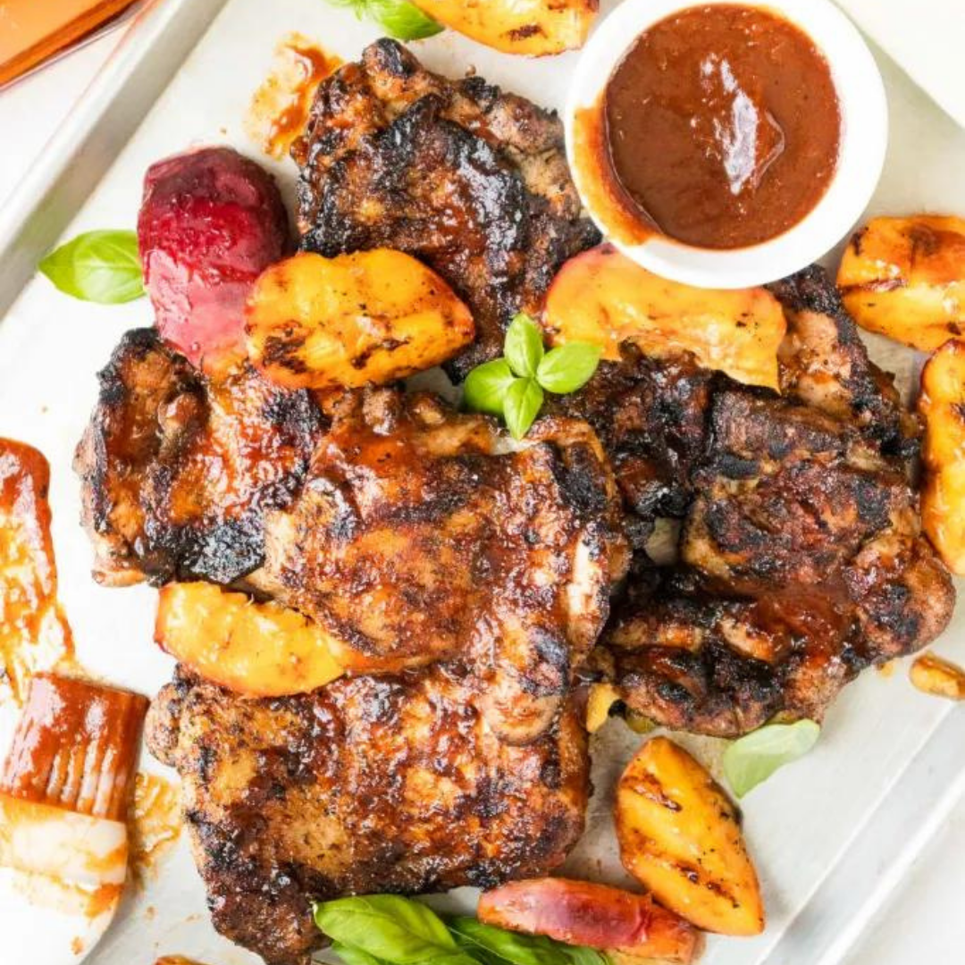Smoky Peach & Bourbon Glazed Chicken Plate