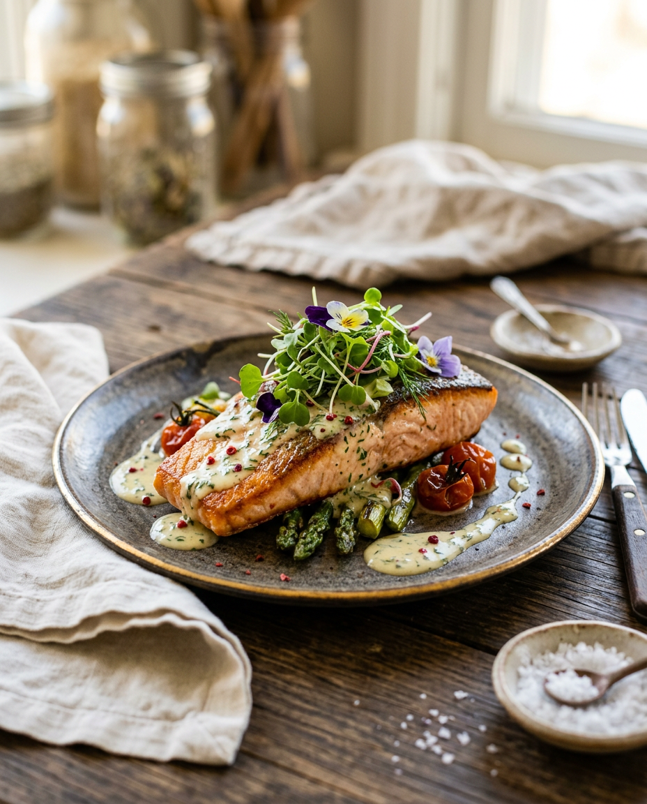 Herb-Crusted Salmon with Lemon Beurre Blanc — 3