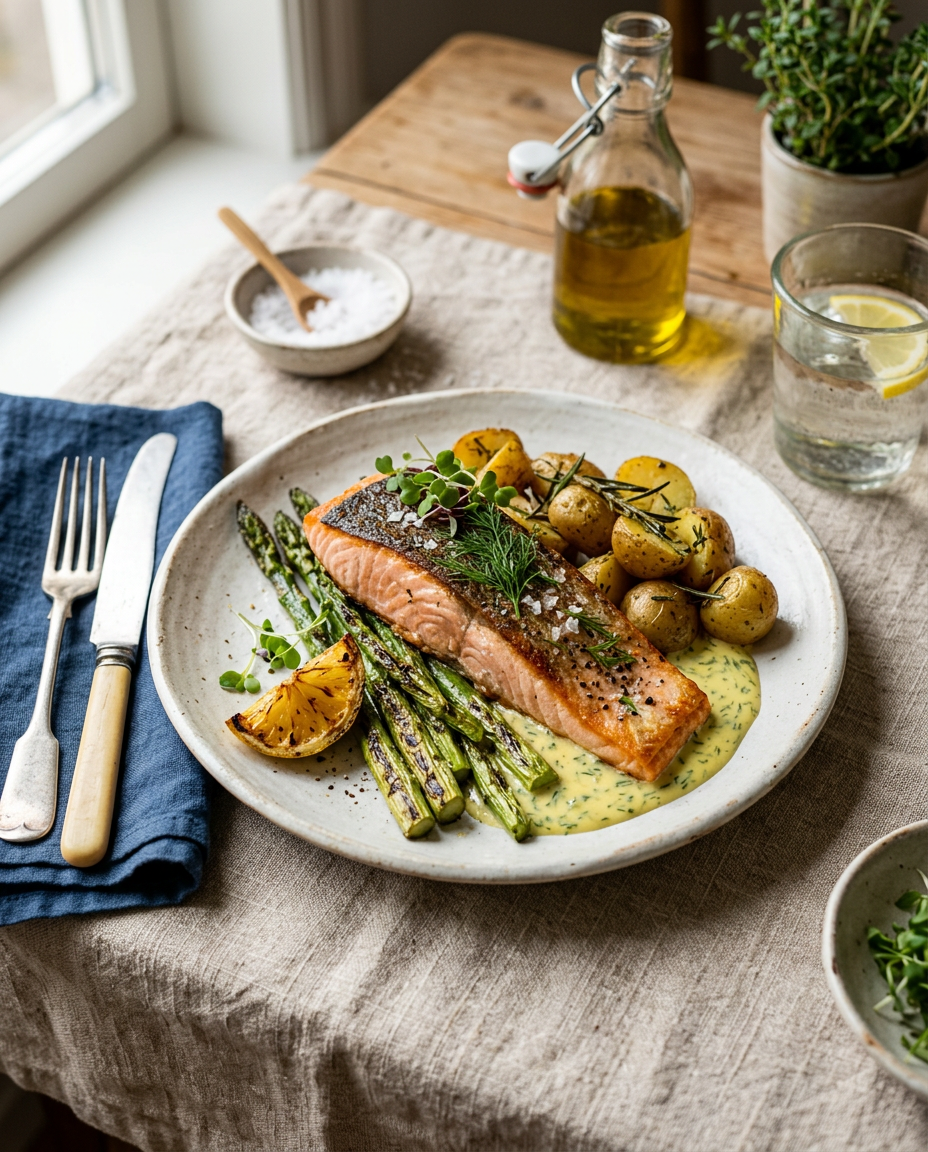 Herb-Crusted Salmon with Lemon Beurre Blanc — 4