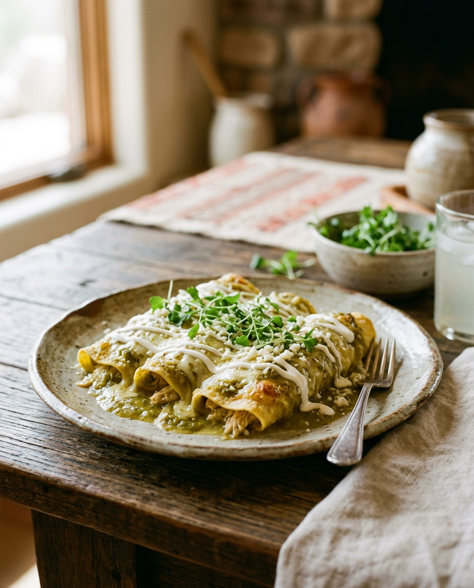 Green Chile Chicken Enchiladas — 1