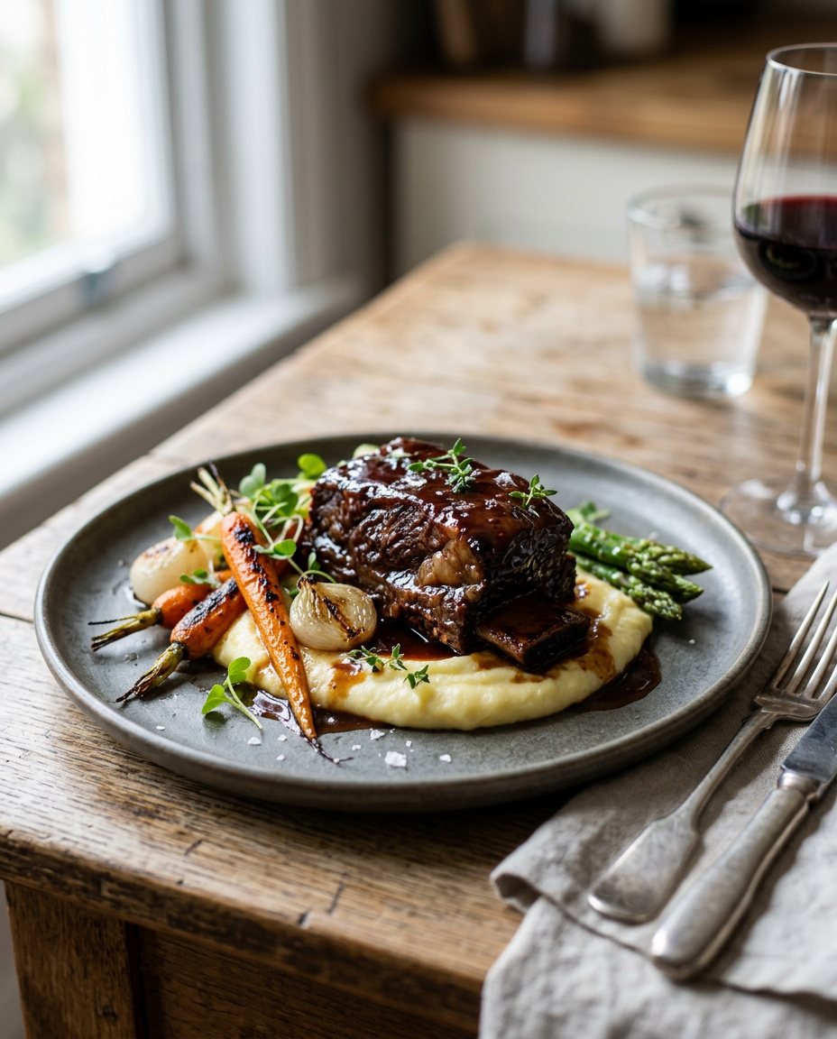 Braised Short Ribs with Red Wine Polenta — 2