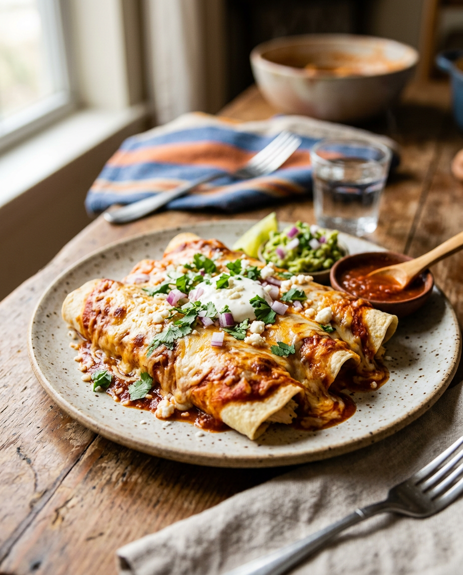 Homemade Chicken Enchiladas Plate — 2